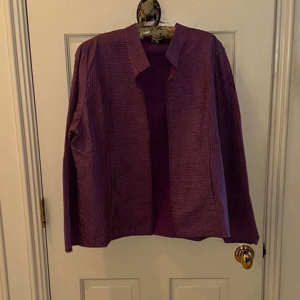 EILEEN FISHER XL PURPLE SILK JACKET/NWT